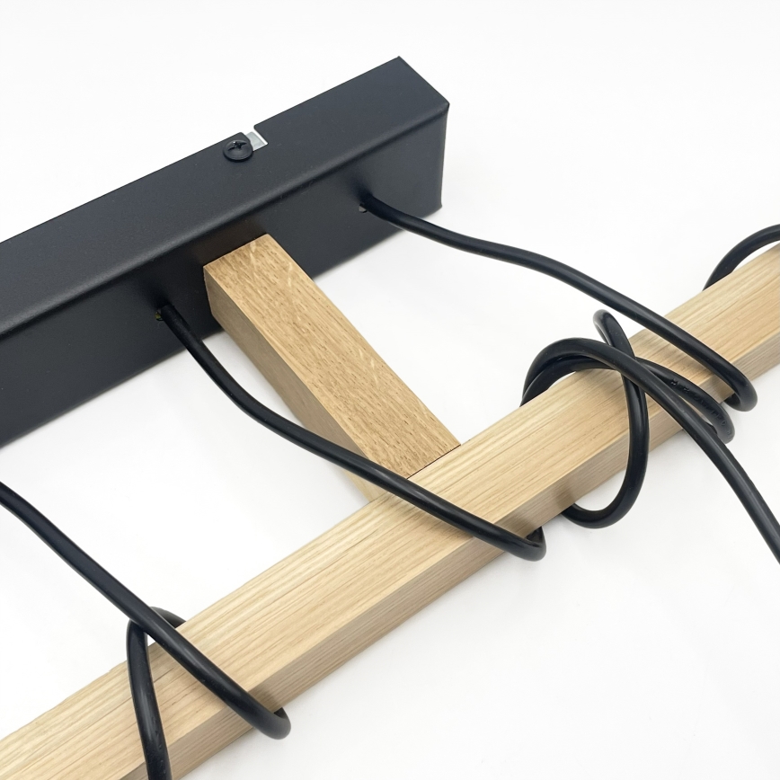 LEANDRA Cable Chandelier 5xE27/15W/230V Oak/Black