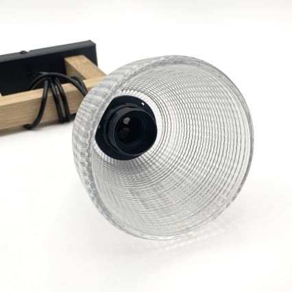 LEANDRA cable pendant light 1xE27/15W/230V oak/black