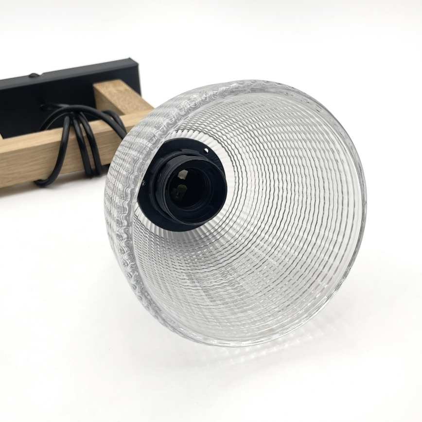 LEANDRA cable pendant light 1xE27/15W/230V oak/black