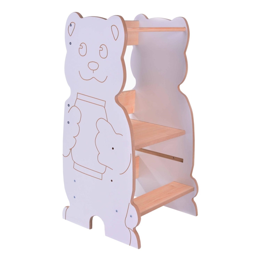 Learning tower BEAR white/maple