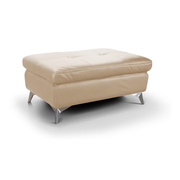 Leather stool SALERNO II 66x100 cm beige