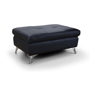 Leather stool SALERNO II 66x100 cm black