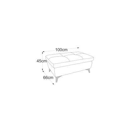 Leather stool SALERNO II 66x100 cm black