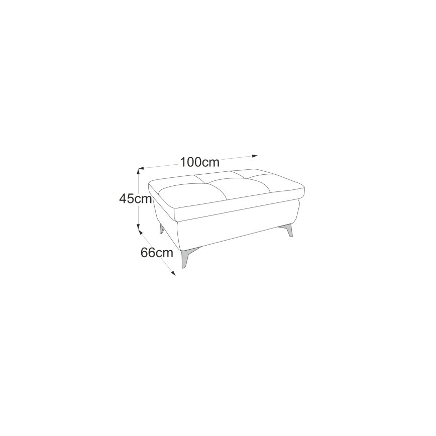 Leather stool SALERNO II 66x100 cm black