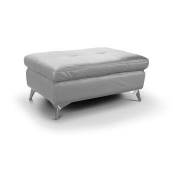 Leather stool SALERNO II 66x100 cm grey