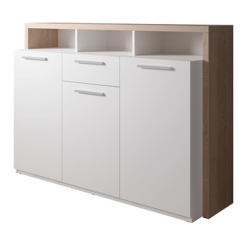 LEBY Chest of Drawers in Sonoma Oak/White