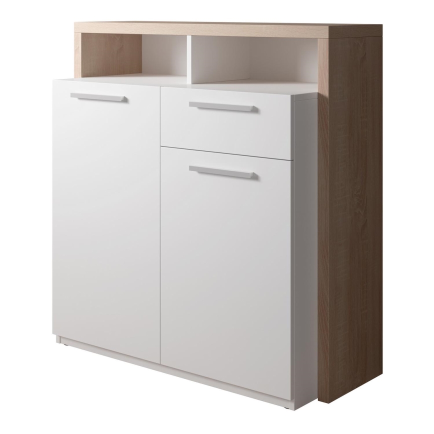 LEBY Chest of Drawers Sonoma Oak/White