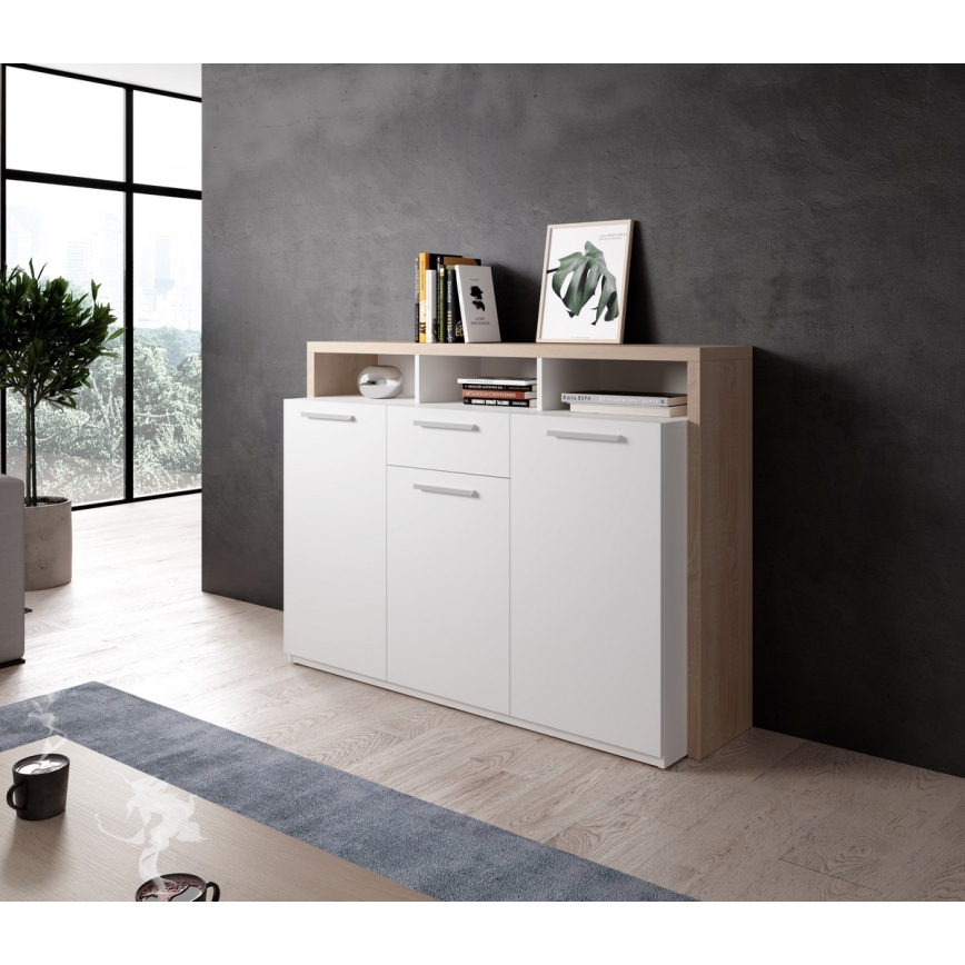 LEBY Chest of Drawers Sonoma Oak/White