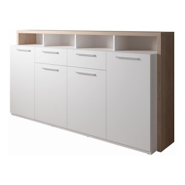 LEBY Chest of Drawers Sonoma Oak/White