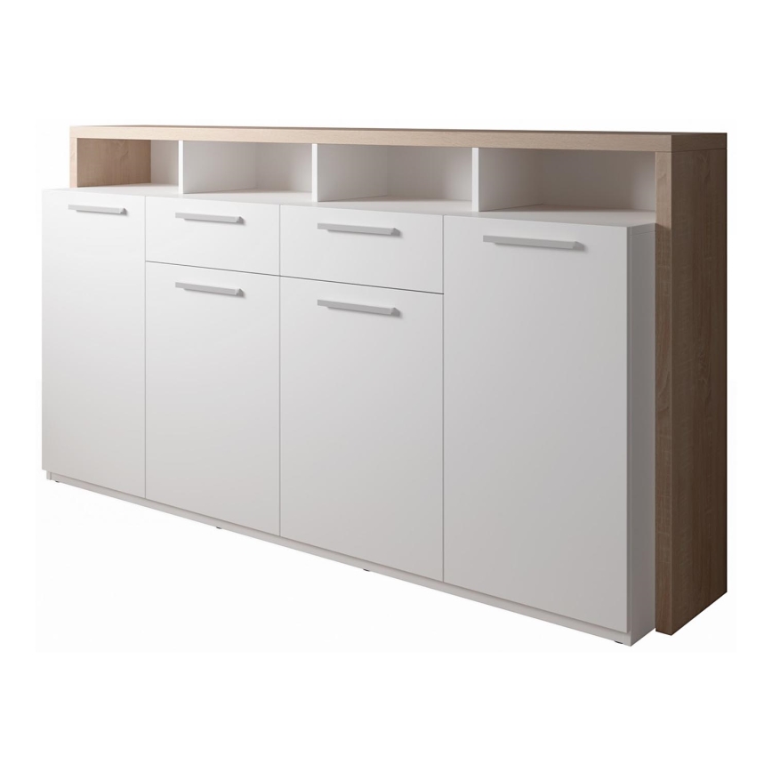 LEBY Chest of Drawers Sonoma Oak/White