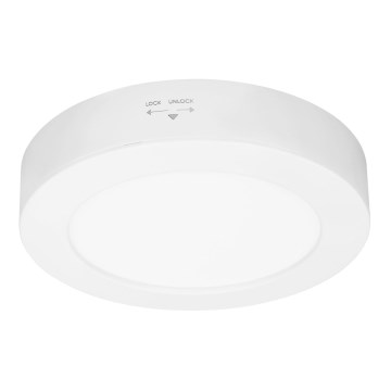 LED 2-in-1 surface-mounted/recessed panel, 12W/230V, selectable 3000/4000/6000K, Ø17cm, IP54, white