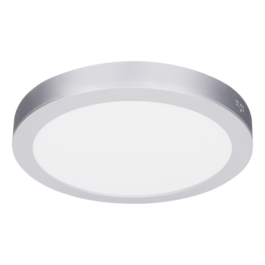 LED 2-in-1 Surface-mounted/Recessed Panel 24W/230V 3000/4000/6000K Ø 30 cm IP54 Silver