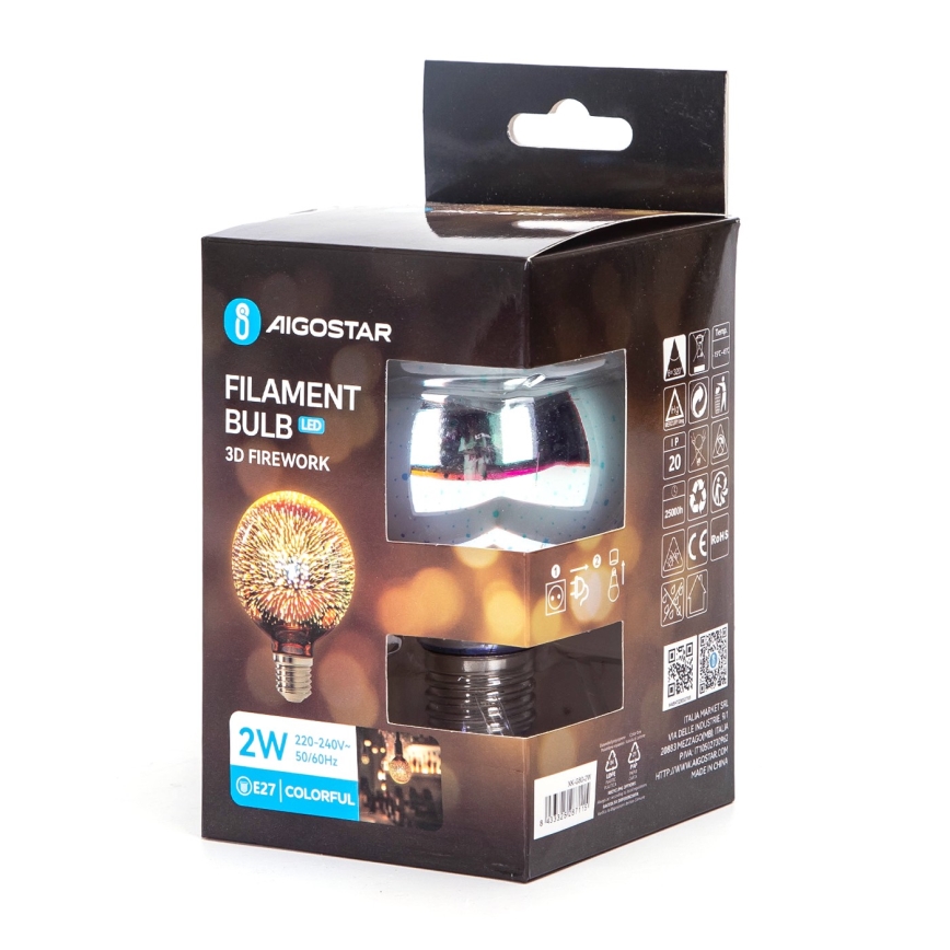 LED 3D Decorative bulb E27/2W/230V - Aigostar