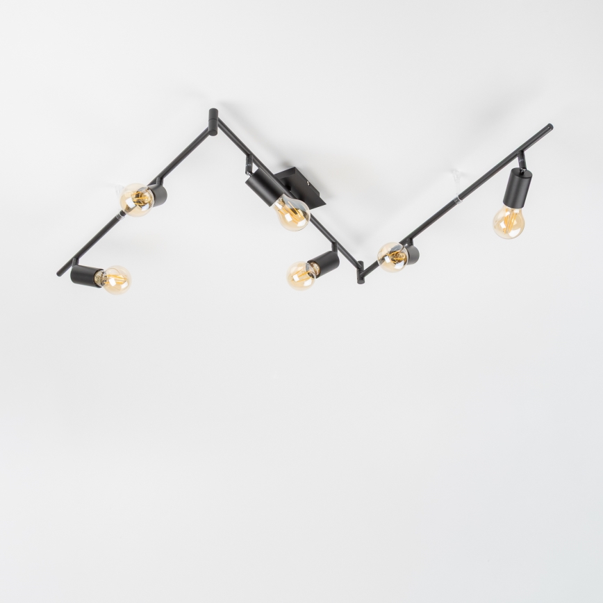 LED 6-Light Spotlight, 6x E27, 6.5W, 230V, Black