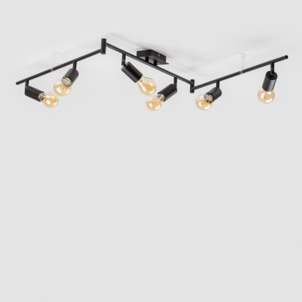 LED 6-Light Spotlight, 6x E27, 6.5W, 230V, Black