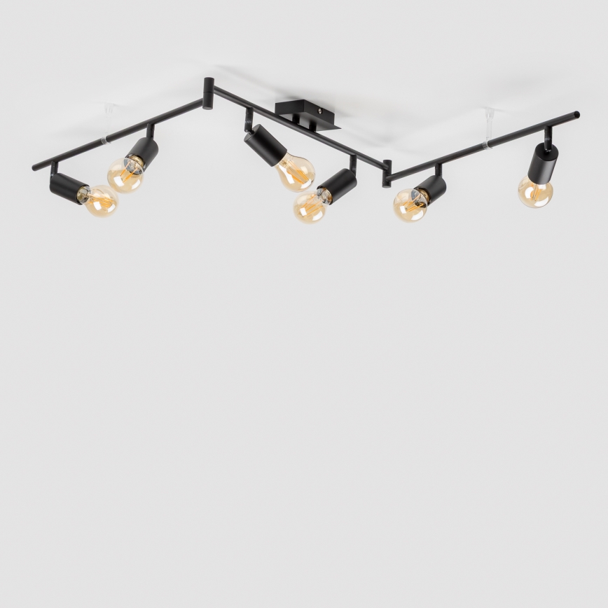 LED 6-Light Spotlight, 6x E27, 6.5W, 230V, Black