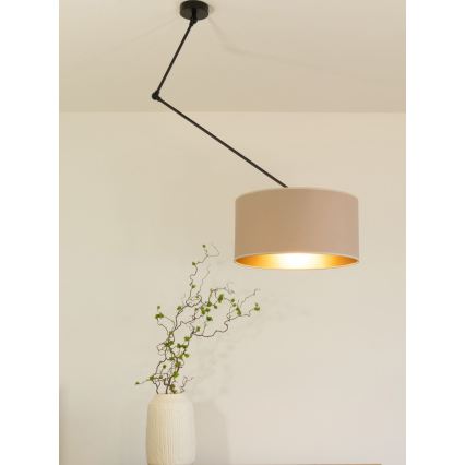 LED Adjustable Rod Pendant Light GORTA 1xE27/60W/230V Beige/Gold
