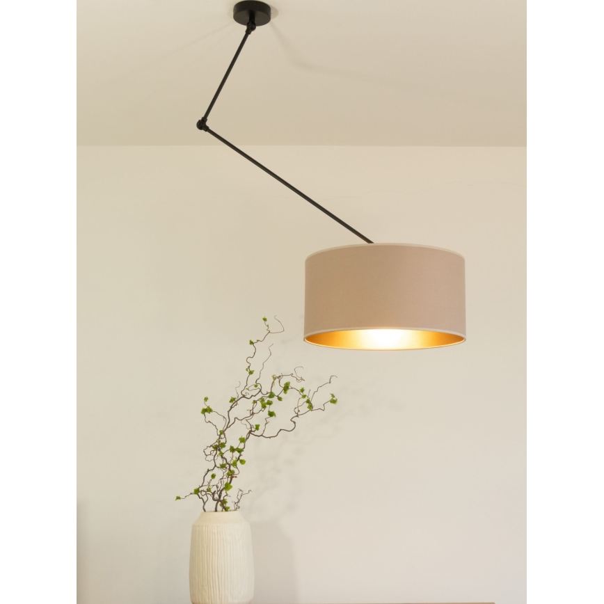 LED Adjustable Rod Pendant Light GORTA 1xE27/60W/230V Beige/Gold
