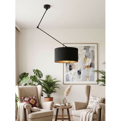 LED Adjustable Rod Pendant Light GORTA 1xE27/60W/230V Black/Gold