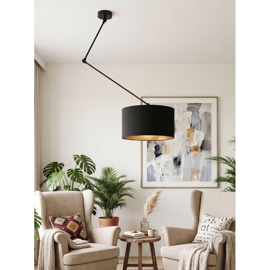 LED Adjustable Rod Pendant Light GORTA 1xE27/60W/230V Black/Gold