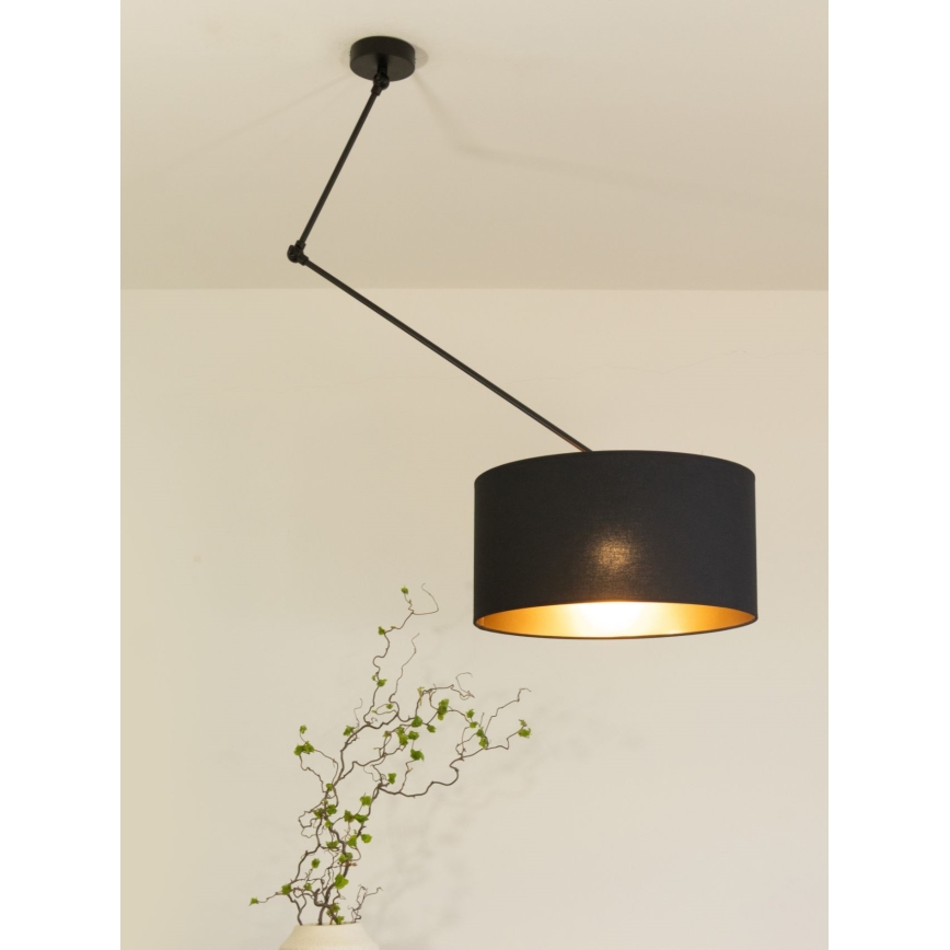 LED Adjustable Rod Pendant Light GORTA 1xE27/60W/230V Black/Gold