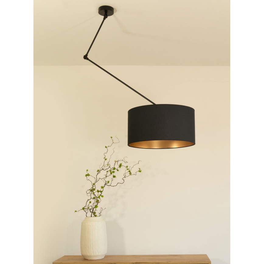 LED Adjustable Rod Pendant Light GORTA 1xE27/60W/230V Black/Gold