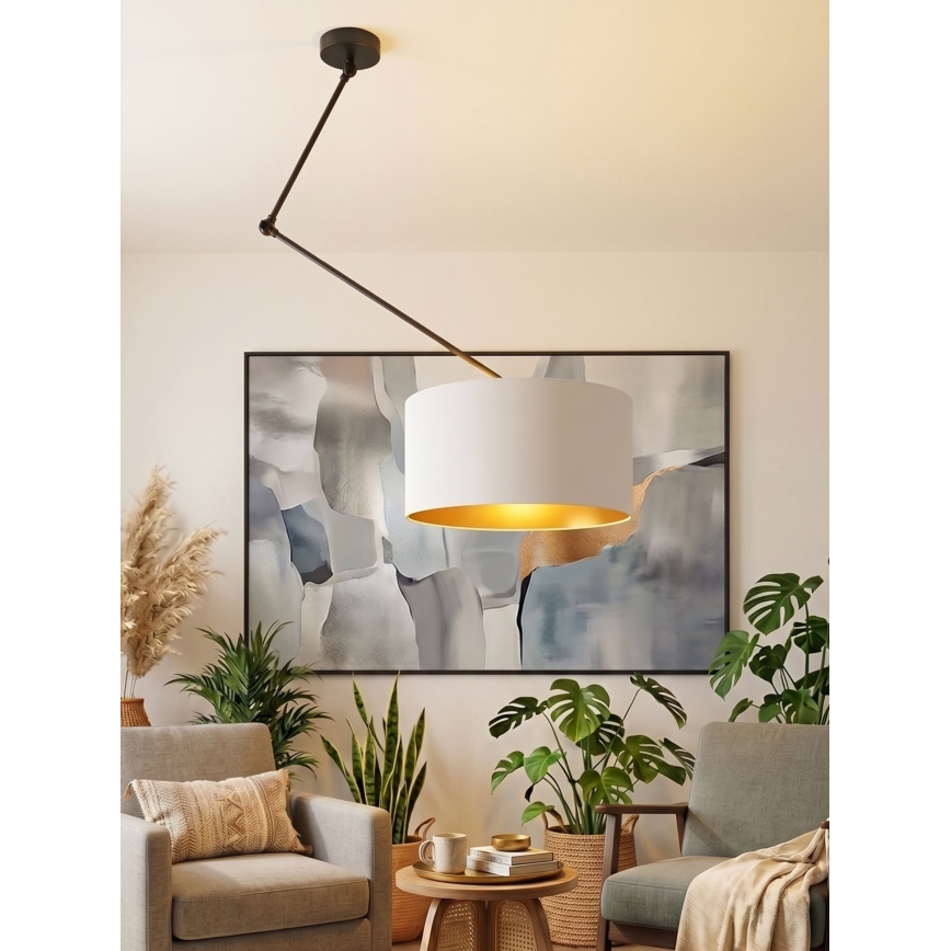 LED Adjustable Rod Pendant Light GORTA 1xE27/60W/230V White/Gold