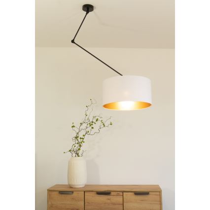 LED Adjustable Rod Pendant Light GORTA 1xE27/60W/230V White/Gold