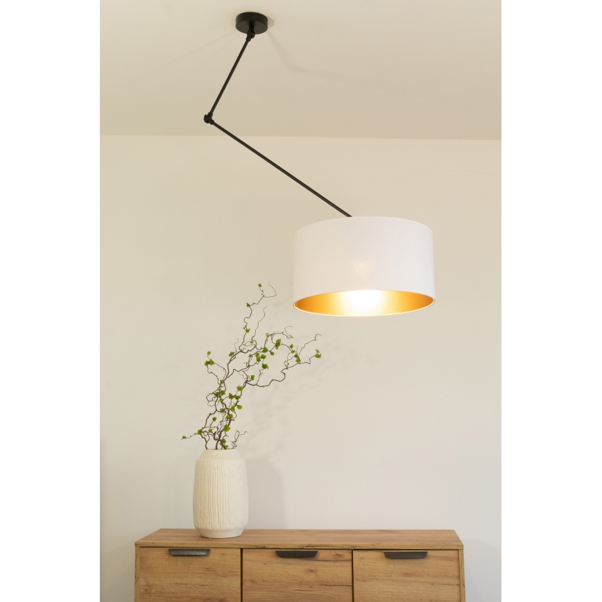 LED Adjustable Rod Pendant Light GORTA 1xE27/60W/230V White/Gold