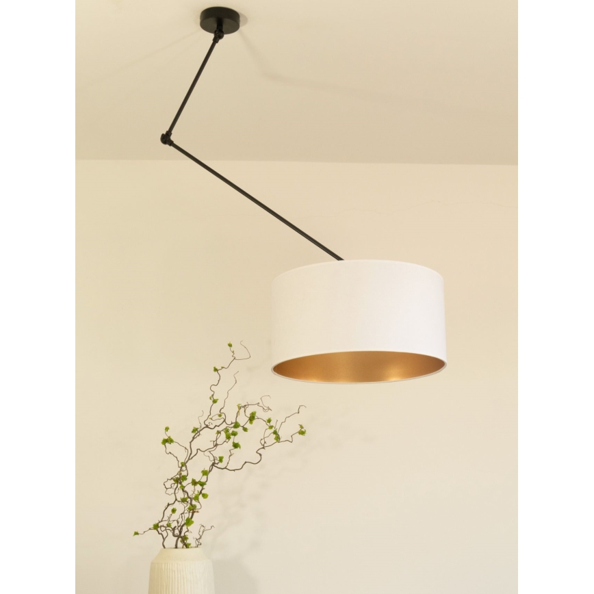 LED Adjustable Rod Pendant Light GORTA 1xE27/60W/230V White/Gold