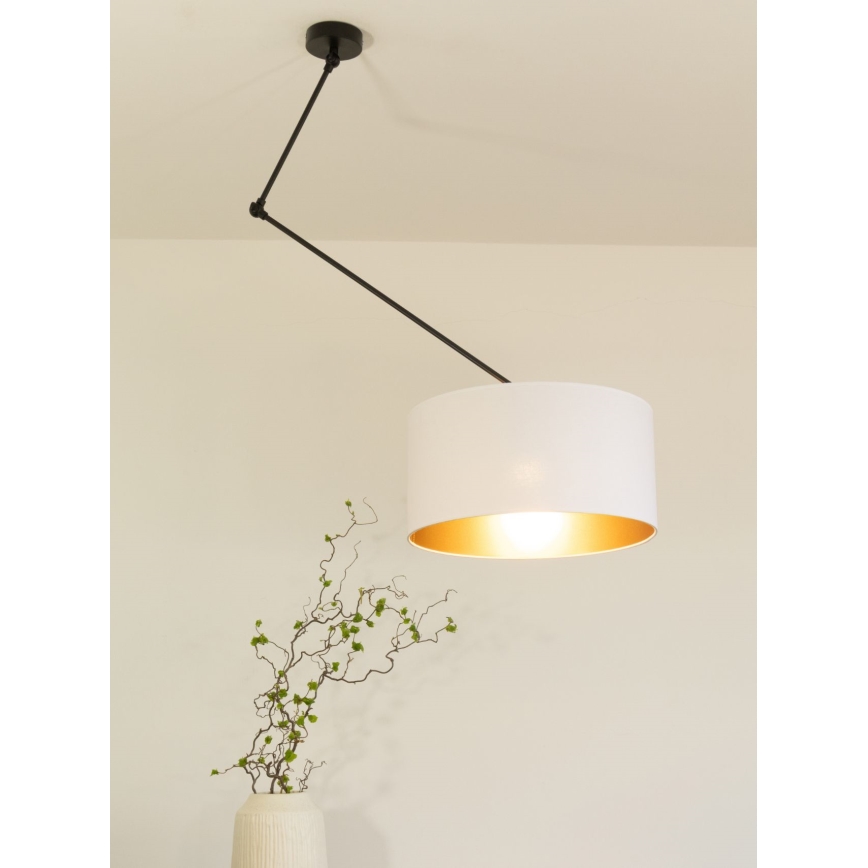 LED Adjustable Rod Pendant Light GORTA 1xE27/60W/230V White/Gold