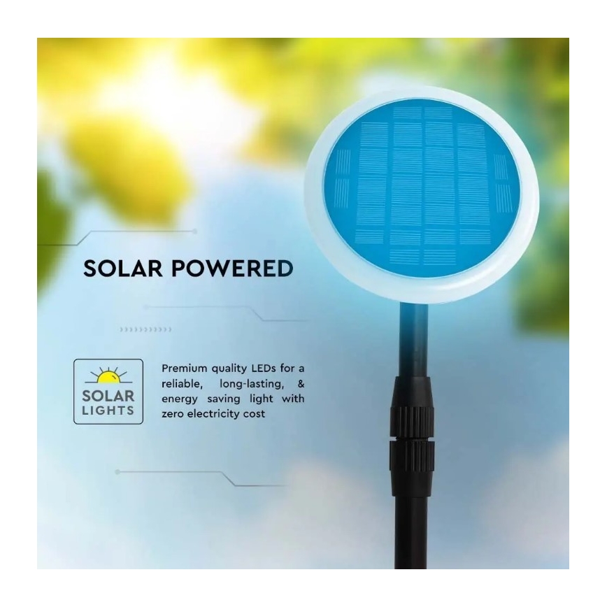 LED Adjustable solar lamp GARDEN LED/8W/5V 60-129 cm 3000K IP65
