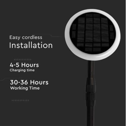 LED Adjustable solar lamp GARDEN LED/8W/5V 60-129 cm 3000K IP65