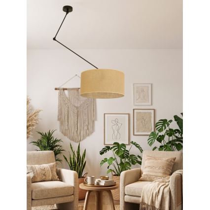 LED Adjustable Stem Pendant GORTA 1xE27/60W/230V jute