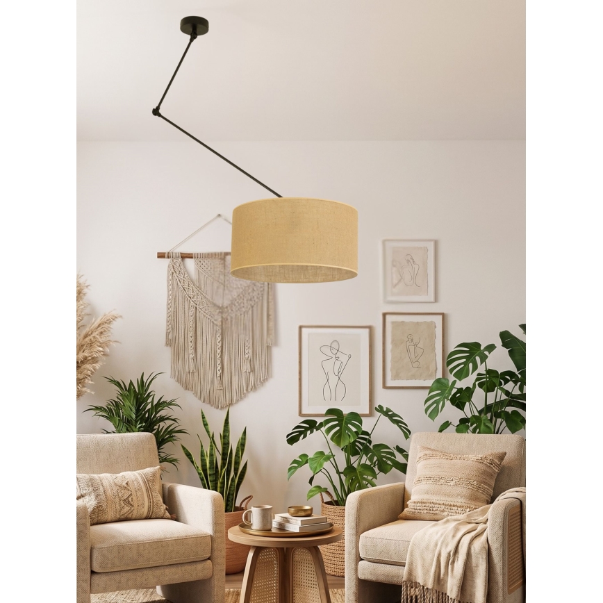 LED Adjustable Stem Pendant GORTA 1xE27/60W/230V jute