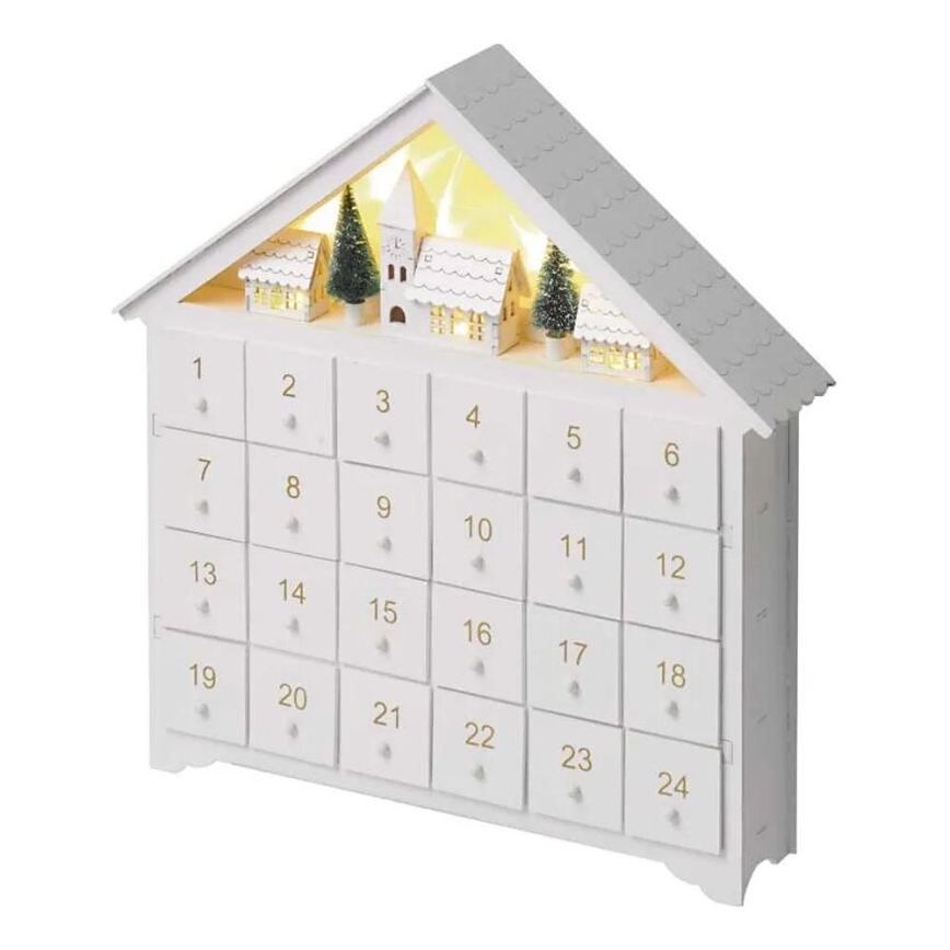 LED Advent calendar 8xLED/2xAA white