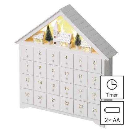 LED Advent calendar 8xLED/2xAA white