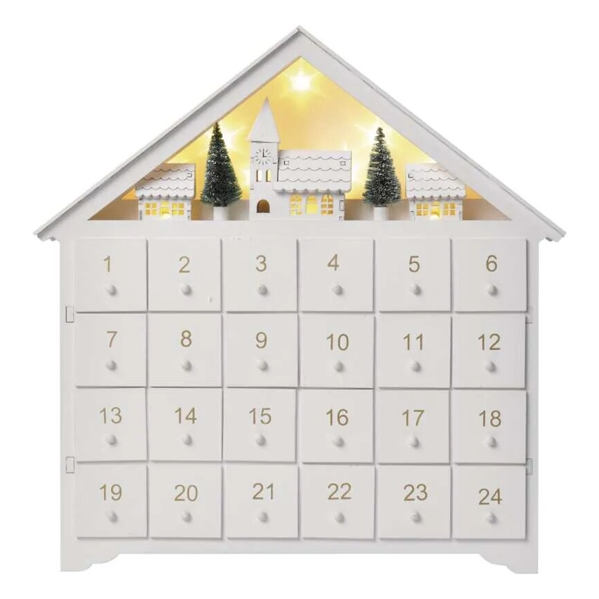 LED Advent calendar 8xLED/2xAA white