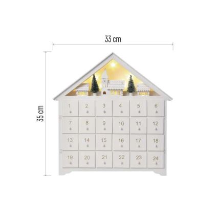 LED Advent calendar 8xLED/2xAA white