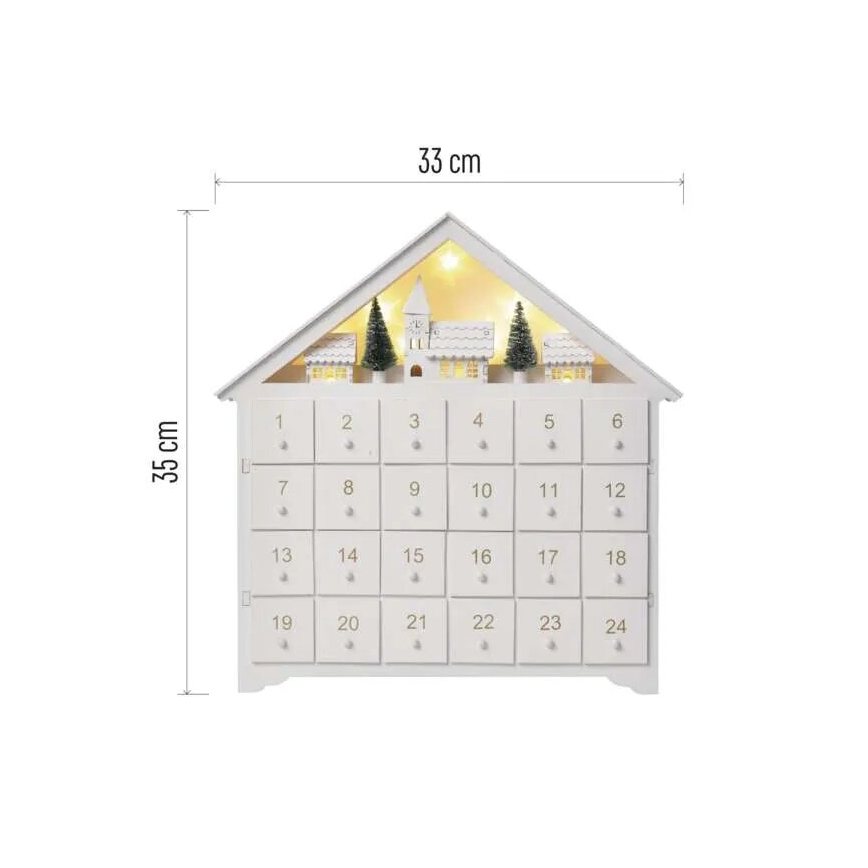 LED Advent calendar 8xLED/2xAA white