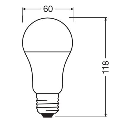 LED Antibacterial bulb A100 E27/13W/230V 2700K - Osram