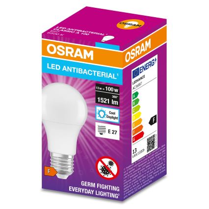 LED Antibacterial bulb A100 E27/13W/230V 6500K - Osram