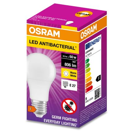 LED Antibacterial bulb A60 E27/8,5W/230V 2700K - Osram