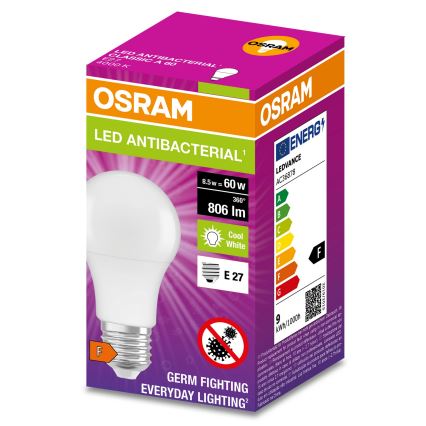 LED Antibacterial bulb A60 E27/8,5W/230V 4000K - Osram