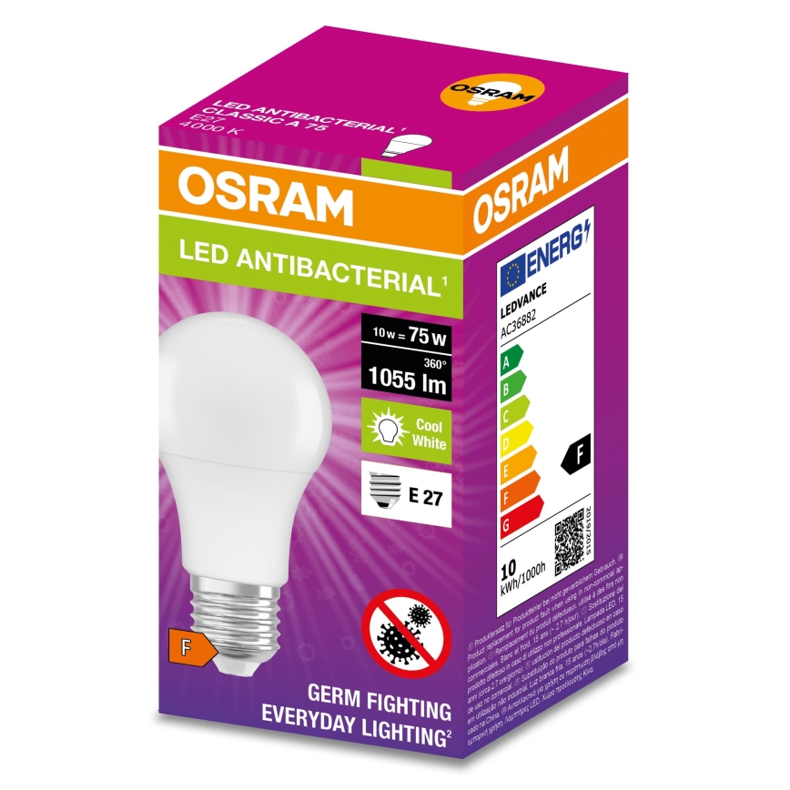 LED Antibacterial bulb A75 E27/10W/230V 4000K - Osram