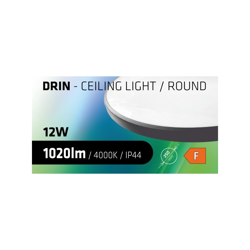 LED Bathroom ceiling light CIRCLE LED/12W/230V 4000K d. 25 cm IP44 black