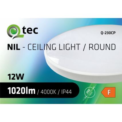 LED Bathroom ceiling light CIRCLE LED/12W/230V 4000K d. 25 cm IP44 white