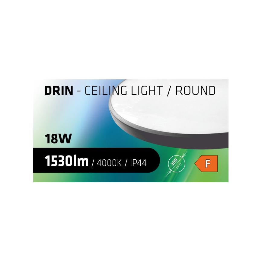 LED Bathroom ceiling light CIRCLE LED/18W/230V 4000K d. 30 cm IP44 black