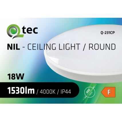 LED Bathroom ceiling light CIRCLE LED/18W/230V 4000K d. 30 cm IP44 white