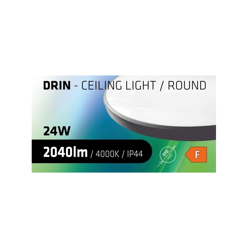 LED Bathroom ceiling light CIRCLE LED/24W/230V 4000K d. 37 cm IP44 black